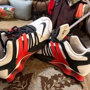 Nike White and Red Athletic Sneakers